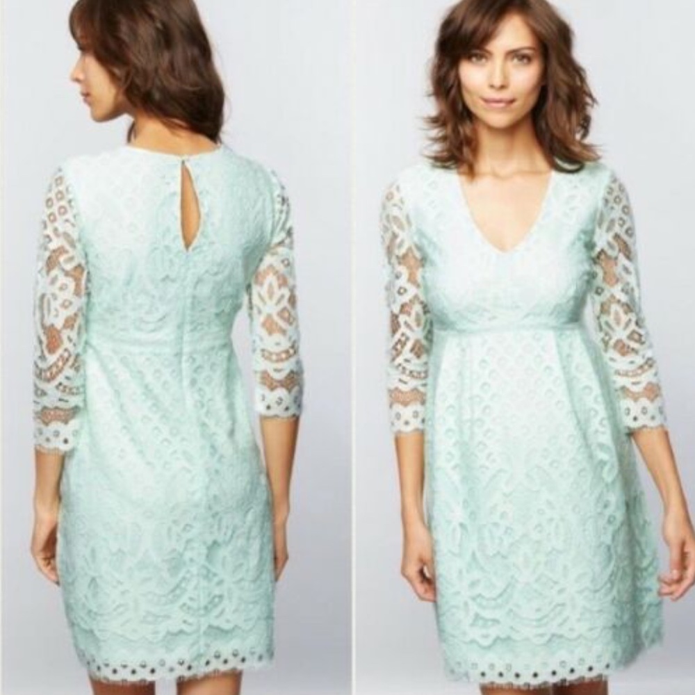 NWT Pea In The Pod Maternity Mint Green Lace Dress